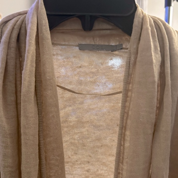 NWT Cos Beige Drape Front Linen Cardigan/Blazer - Picture 4 of 4